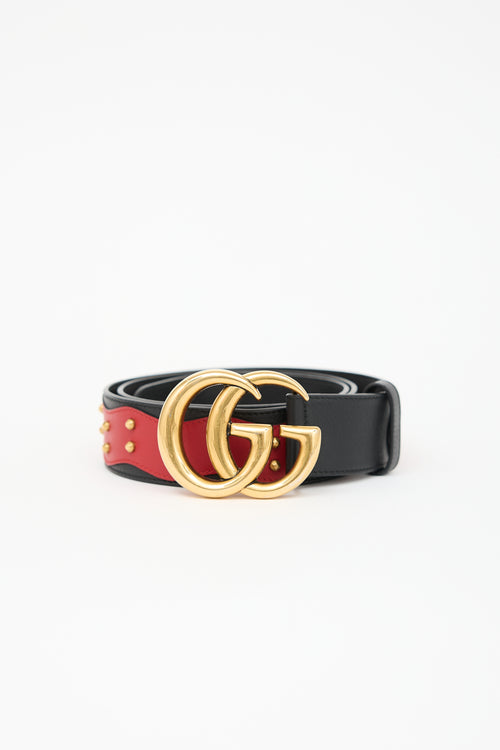 Gucci Leather Embellished GG Marmont Belt