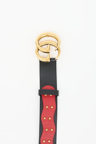 Gucci Leather Embellished GG Marmont Belt
