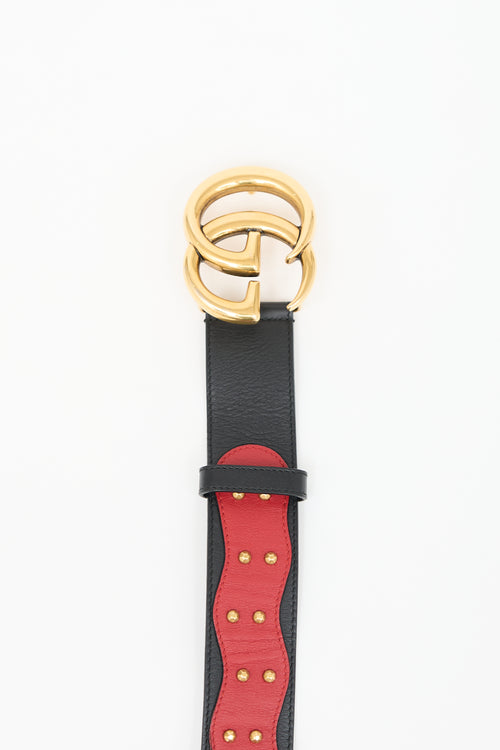 Gucci Leather Embellished GG Marmont Belt