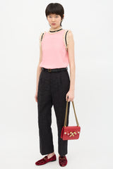 Gucci Leather Embellished Small Peony Bag
