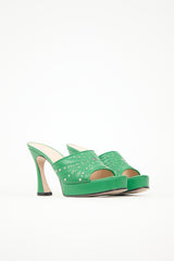 Gucci Leather Embellished Platform Mule