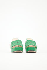 Gucci Leather Embellished Platform Mule