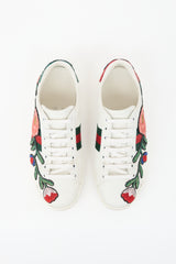 Gucci Leather Floral Ace Web Sneaker