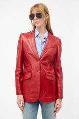 Gucci Leather GG Blazer