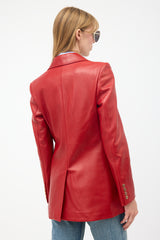 Gucci Leather GG Blazer