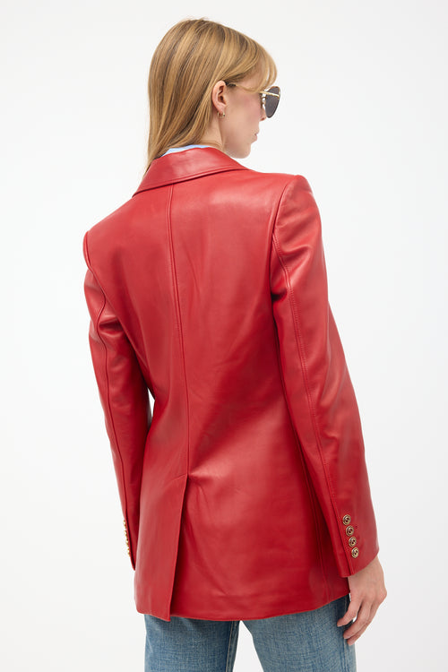 Gucci Leather GG Blazer