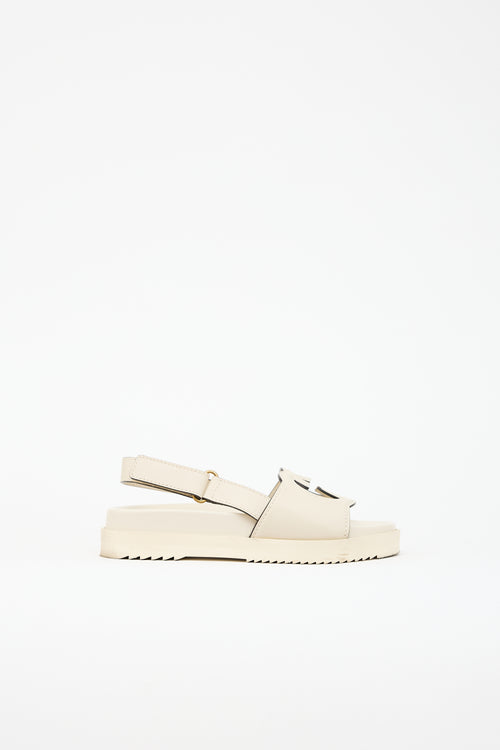 Gucci Leather GG Cutout Sandal