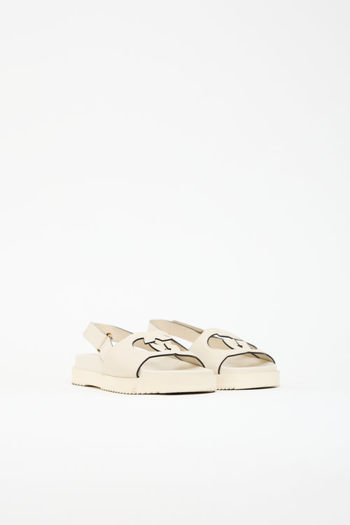 Gucci Leather GG Cutout Sandal
