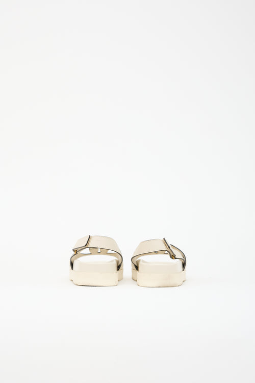 Gucci Leather GG Cutout Sandal