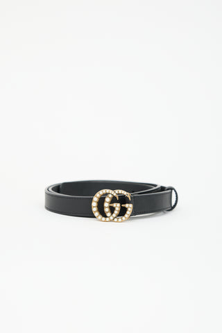Gucci Leather GG Marmont Slim Belt