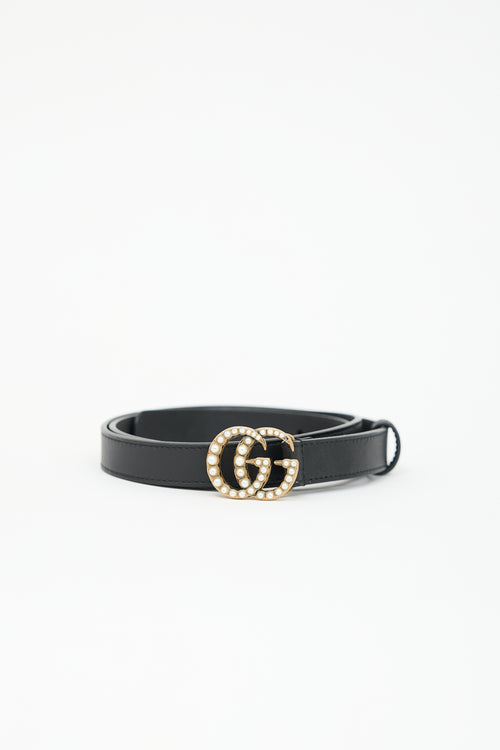 Gucci Leather GG Marmont Slim Belt
