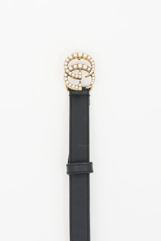 Gucci Leather GG Marmont Slim Belt