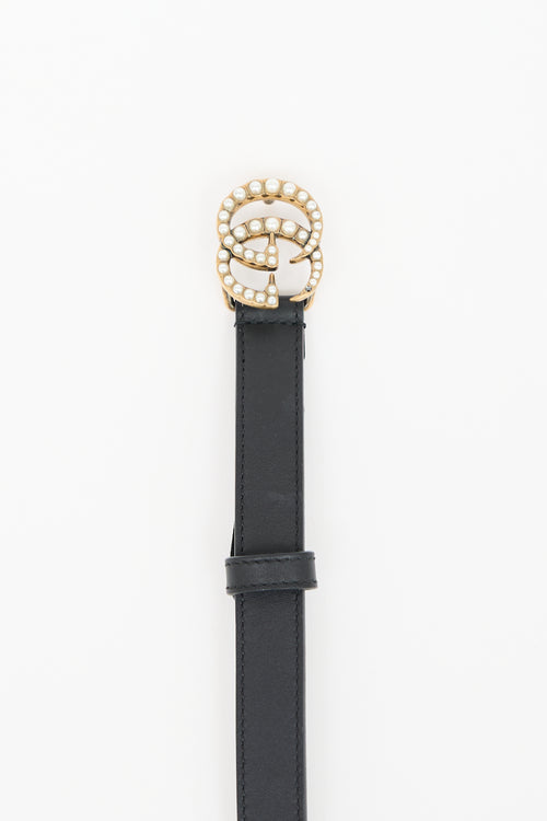 Gucci Leather GG Marmont Slim Belt