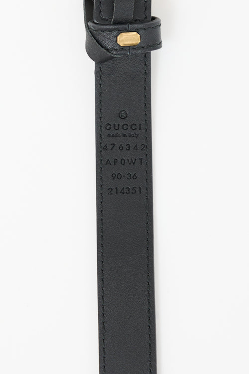 Gucci Leather GG Marmont Slim Belt
