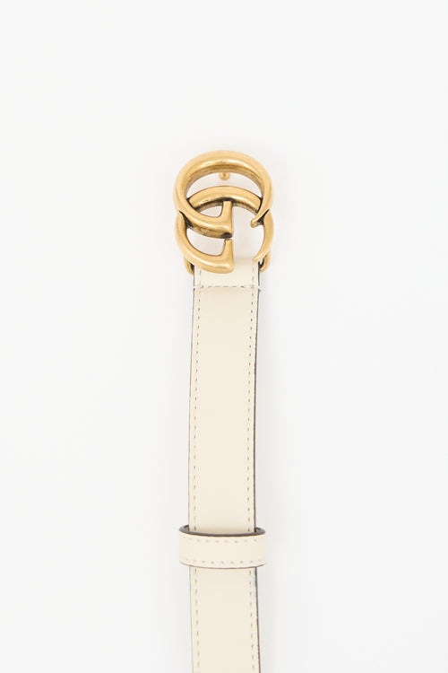 Gucci Leather GG Marmont Slim Belt