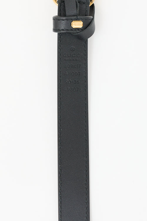 Gucci Leather GG Marmont Slim Belt