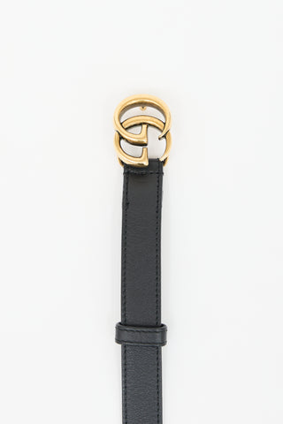 Gucci Leather GG Marmont Slim Belt