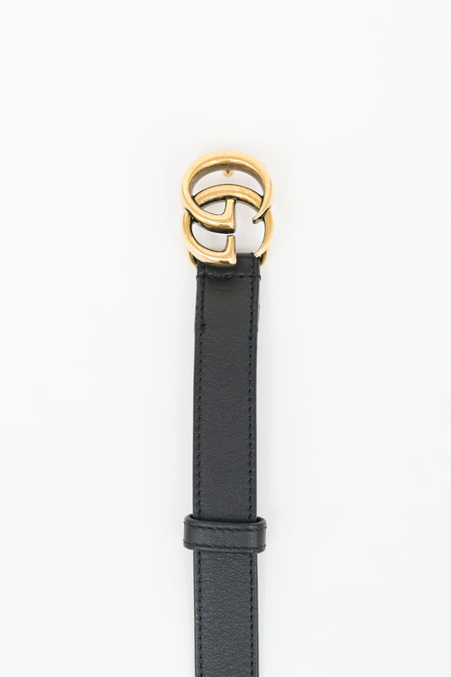 Gucci Leather GG Marmont Slim Belt