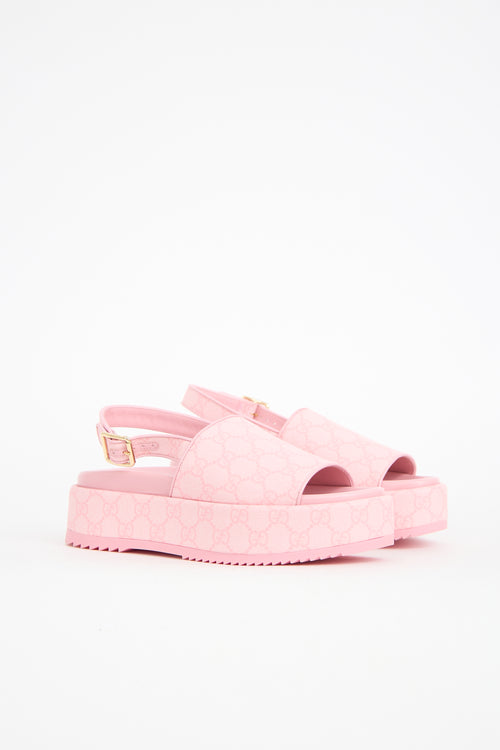 Gucci Leather GG Slingback Sandal