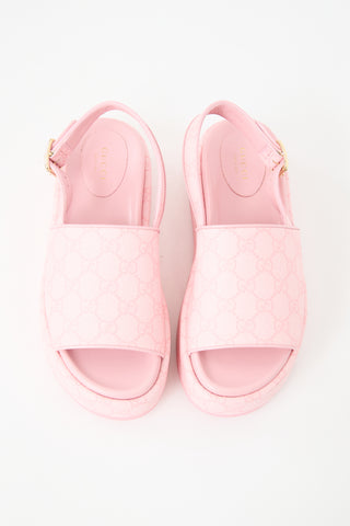 Gucci Leather GG Slingback Sandal