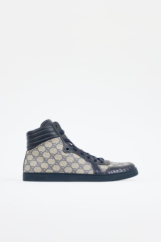 Gucci Leather GG Supreme High Top Sneaker