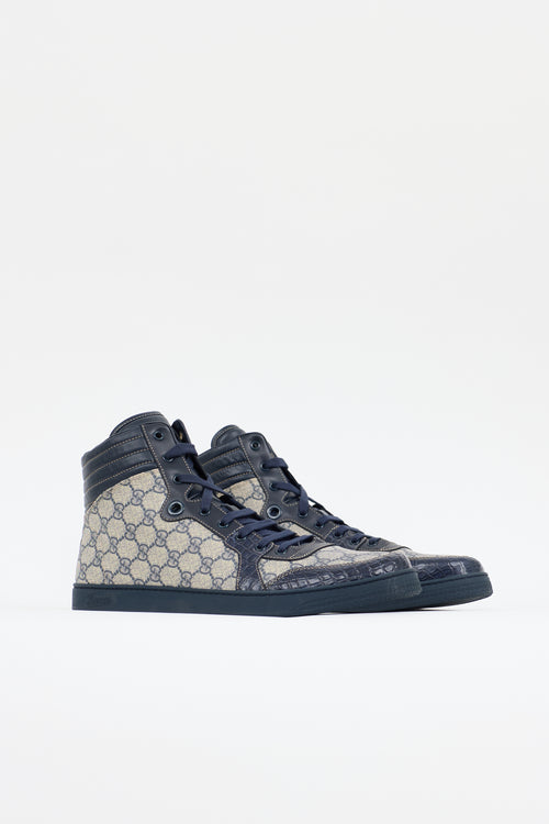Gucci Leather GG Supreme High Top Sneaker