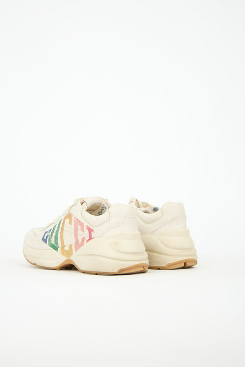 Gucci Leather Glitter Logo Rhyton Sneaker