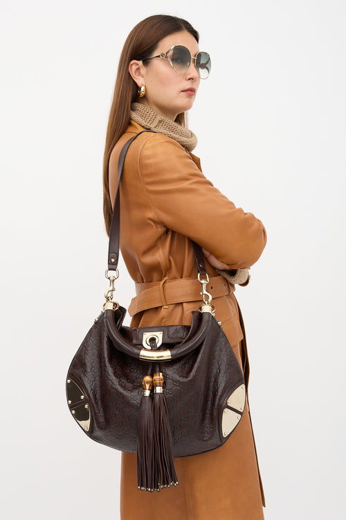 Gucci Leather Guccissima Babouska Indy Bag