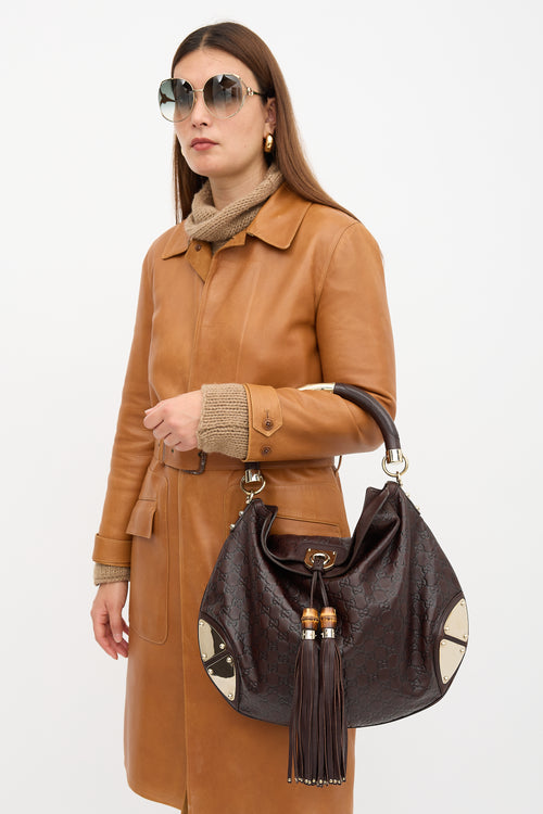 Gucci Leather Guccissima Babouska Indy Bag