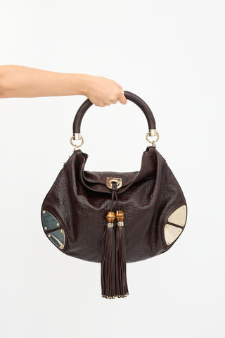 Gucci Leather Guccissima Babouska Indy Bag