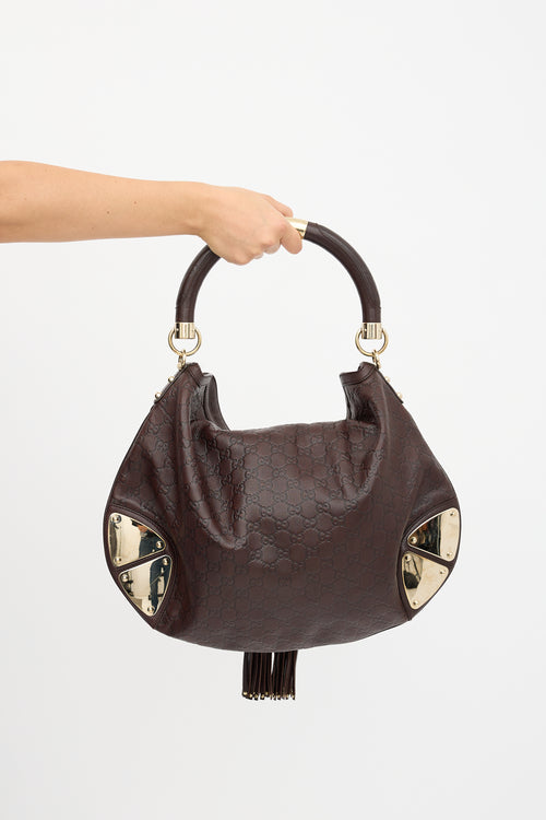 Gucci Leather Guccissima Babouska Indy Bag