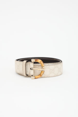 Gucci Leather Guccissima Bamboo Belt