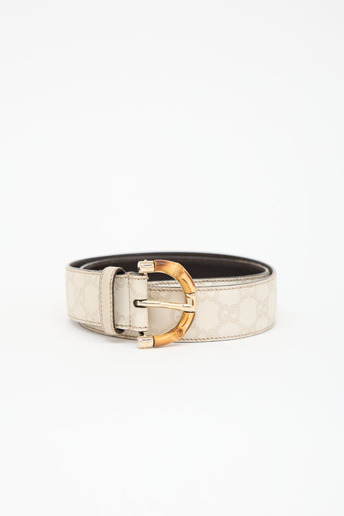 Gucci Leather Guccissima Bamboo Belt