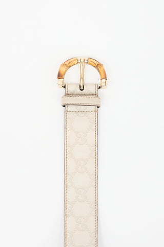 Gucci Leather Guccissima Bamboo Belt