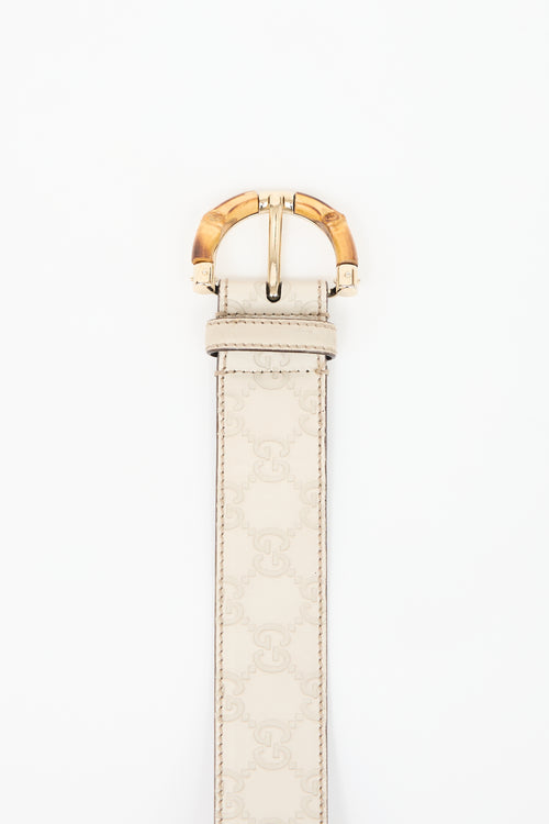 Gucci Leather Guccissima Bamboo Belt