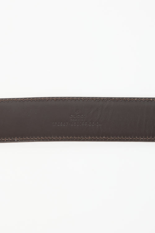 Gucci Leather Guccissima Bamboo Belt