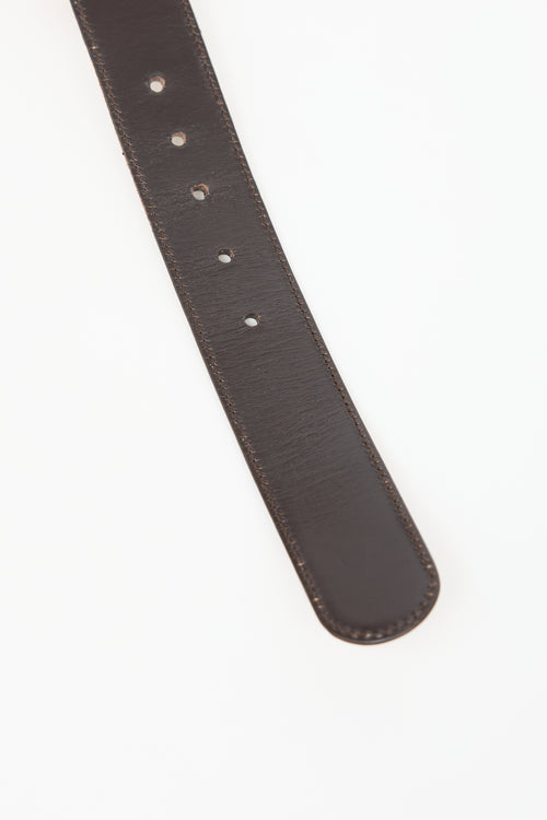 Gucci Leather Guccissima Bamboo Belt