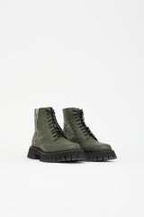 Gucci Leather Guccissima Combat Boot