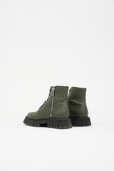 Gucci Leather Guccissima Combat Boot