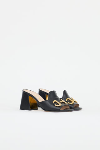 Gucci Leather Hardware Mule