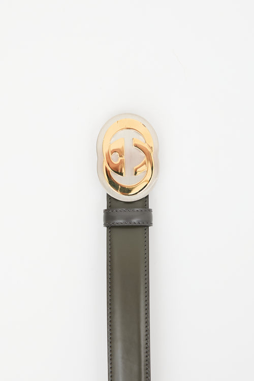 Gucci Leather Interlocking GG Belt