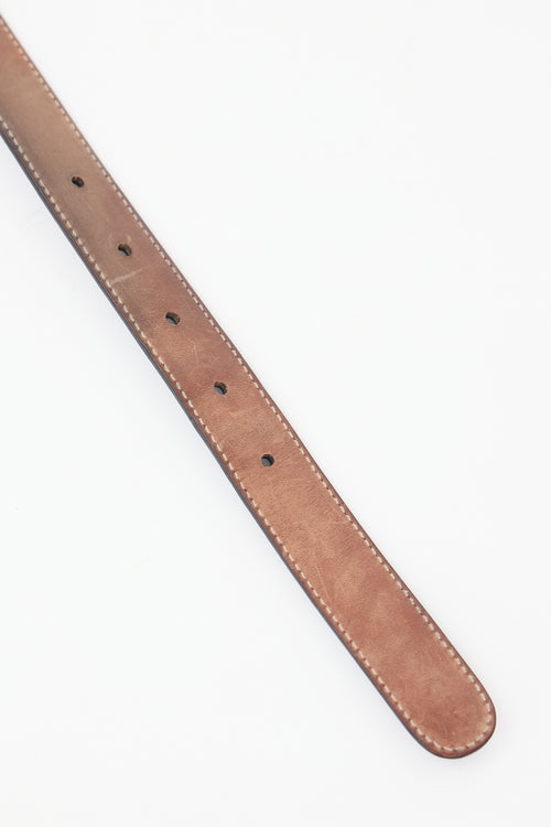 Gucci Leather Interlocking GG Buckle Belt