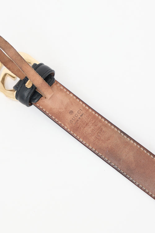 Gucci Leather Interlocking GG Buckle Belt