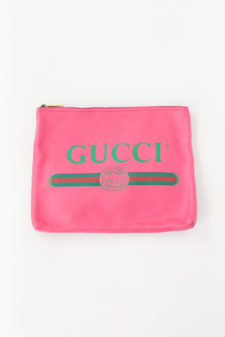 Gucci Leather Logo Portfolio Clutch