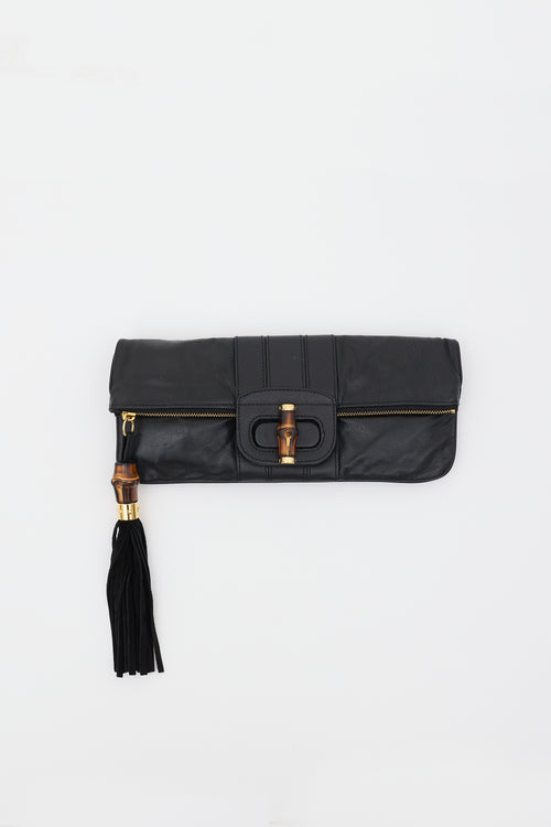 Gucci Leather Lucy Fold Over Clutch