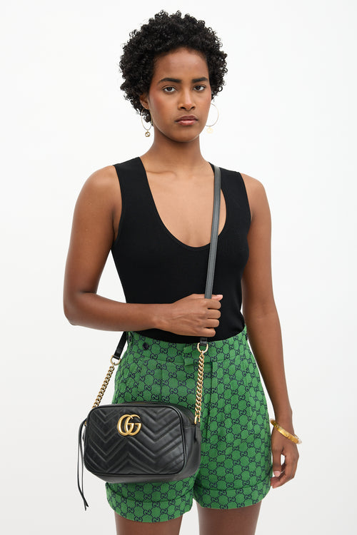 Gucci Leather Marmont GG Crossbody Bag