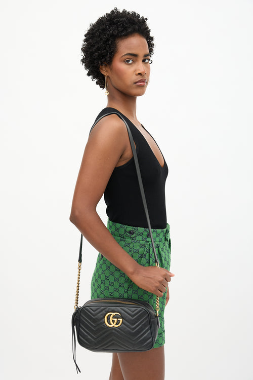 Gucci Leather Marmont GG Crossbody Bag