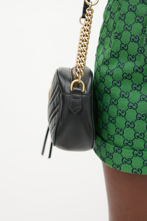 Gucci Leather Marmont GG Crossbody Bag