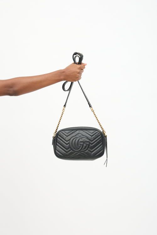 Gucci Leather Marmont GG Crossbody Bag