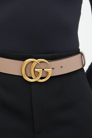Gucci Leather Marmont GG Buckle Belt